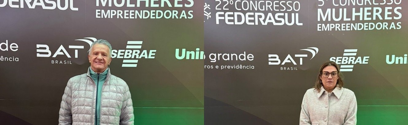 Douglas Santin e Leticia Saft representam a ACIS Sapucaia do Sul no 22º Congresso da FEDERASUL